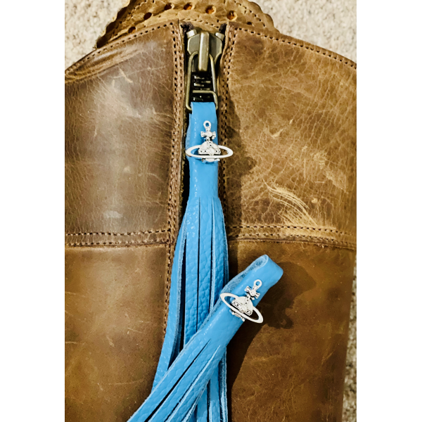 Tassel Envy Tassels - Cornflower Blue Leather