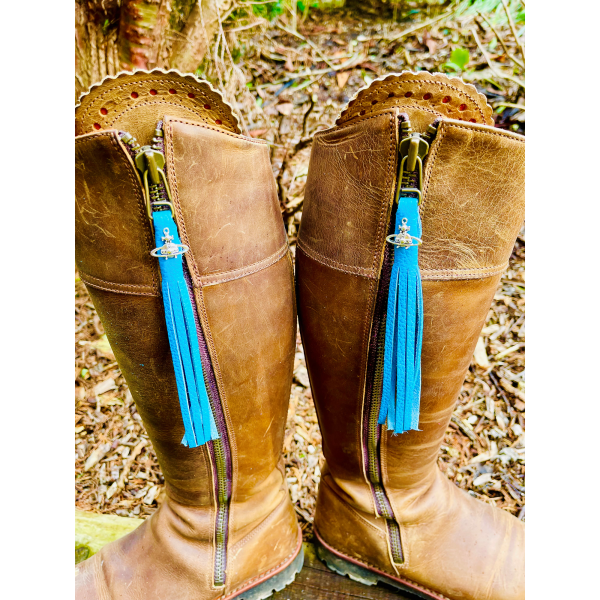 Tassel Envy Tassels - Cornflower Blue Leather