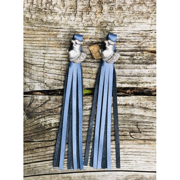 Tassel Envy Tassels - Shimmering Blue Leather
