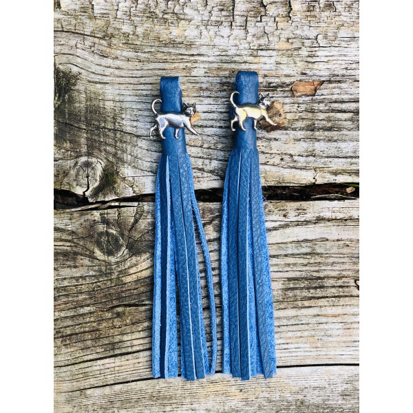 Tassel Envy Tassels - Steel Blue Leather