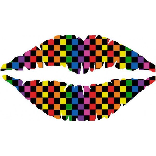 Funky Chequer Temporary Lip Tattoos
